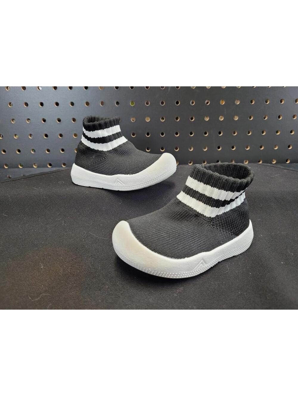 Trendy Black & White Sock Sneakers for Toddlers - New